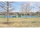 Outdoor tennis courts with bench seating and fencing offer recreational amenities at 10222 Gemstone Ct, Parker, CO 80134