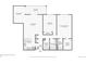 Detailed floor plan showcasing the layout of the apartment, including room dimensions and features at 3465 S Poplar St # 305, Denver, CO 80224