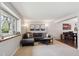 Comfortable living room with natural light, plush carpeting, and stylish decor at 8201 Allison Ct, Arvada, CO 80005