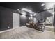 Carpeted home theater with comfortable seating and a dark color palette, ready for movie nights at 8750 Red Primrose St, Franktown, CO 80116