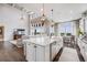 Spacious kitchen with a large central island, modern appliances, and plenty of natural light at 8750 Red Primrose St, Franktown, CO 80116