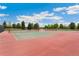 Outdoor tennis courts showcasing a well-maintained recreational amenity with nets and court markings at 20604 E 38Th Pl, Denver, CO 80249