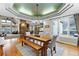 Elegant dining room with hardwood floors and access to a deck with views at 4788 Silver Pine Dr, Castle Rock, CO 80108
