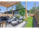 Relaxing backyard patio with comfortable lounge chairs, dining table, and a warming fire pit at 3149 W 35Th Ave, Denver, CO 80211