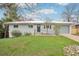Well-kept single-story home featuring a lush green lawn and classic architectural details on a sunny day at 8307 E Lehigh Dr, Denver, CO 80237