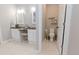 Beautiful bathroom features double sinks and a separate toilet room at 16301 Hudson Rd, Hudson, CO 80642