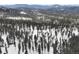 Scenic aerial view of a snow-covered forest with mountains in the background at 5525 S Twin Spruce Dr, Evergreen, CO 80439