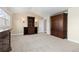 Spacious bedroom featuring vaulted ceilings and built in storage cabinets at 1774 Spring Water Pl, Highlands Ranch, CO 80129