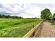 Scenic view of an open green space, with a wooden fence, creating a private and serene atmosphere at 22026 Hill Gail Way, Parker, CO 80138
