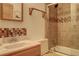 Bathroom featuring a shower-tub combo and single sink vanity at 2720 S Spring Gulch Rd, Idaho Springs, CO 80452