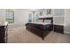 Bedroom featuring a dark wood bed frame, neutral carpet, and lots of natural light at 398 Midden Pl, Castle Rock, CO 80104