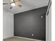 Bedroom with neutral walls, ceiling fan and trim at 1438 Little Raven St # 201, Denver, CO 80202