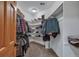 Walk-in closet with ample storage and shelving, ideal for organization and wardrobe display at 9590 S Warhawk Rd, Conifer, CO 80433