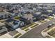 Aerial view of several homes on a tree-lined street in the surrounding neighborhood at 17880 Weymouth Ave, Parker, CO 80134