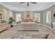 Serene main bedroom with a large bed, arched windows, and stylish decor, creating a relaxing atmosphere at 100 S University Blvd # 4, Denver, CO 80209