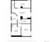 Floor plan featuring two bedrooms, a bath, sitting room, laundry, and utility room with dimensions at 1469 S Lincoln St, Denver, CO 80210