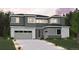 Modern two-story home with stone accents, a two-car garage, and manicured landscaping at 1784 Morgan Dr, Erie, CO 80516