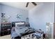 Casual bedroom with quirky decor and a bed at 409 N Garden Ct, Platteville, CO 80651