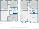 Two floor plans, one with bedrooms, recreation room and bath; the other with kitchen, living room, primary bedroom, and bath at 5167 Sable St, Denver, CO 80239