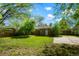 Backyard with well manicured lawn and full wooden fence at 5455 Dudley Ct, Arvada, CO 80002