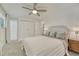 Bedroom with a neutral design features a bed and closet with adjacent entryways at 4539 E Caley Pl, Centennial, CO 80121