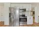 Well-equipped kitchen with stainless steel appliances, white cabinetry, and modern finishes at 4539 E Caley Pl, Centennial, CO 80121