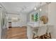 Spacious kitchen with stainless steel appliances, breakfast bar, and a view of the backyard at 4539 E Caley Pl, Centennial, CO 80121