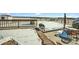 Spacious backyard features snowy patio and a lovely view at 1180 Crenshaw St, Castle Rock, CO 80104
