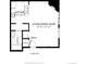 Floor plan showcasing the layout of the kitchen, bathroom, living/dining room, entry, and storage space at 3100 S Federal Blvd # 232, Denver, CO 80236