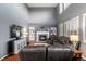 Comfortable living room with a fireplace, large windows, and plush seating at 1609 S Catawba Cir, Aurora, CO 80018