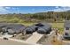 Stunning aerial view of the property showcasing its location, landscaping, and mountain views at 4745 Mesa Top Dr, Monument, CO 80132