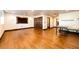 Spacious basement with hardwood floors and ample room for entertainment at 3383 Mount Royal Dr # 46, Castle Rock, CO 80104