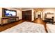 Finished basement with media area, home office, and laundry room at 3383 Mount Royal Dr # 46, Castle Rock, CO 80104