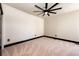 A bedroom featuring carpet flooring, black trim, and a ceiling fan at 3383 Mount Royal Dr # 46, Castle Rock, CO 80104