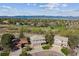 Expansive aerial shot of a residential neighborhood with mountain views in the background, showcasing lush greenery and diverse homes at 9531 Desert Willow Way, Highlands Ranch, CO 80129