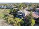 Aerial view of home showcases the backyard, landscaping, and neighborhood setting at 9531 Desert Willow Way, Highlands Ranch, CO 80129