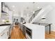 Modern kitchen features stainless steel appliances, center island, and an open design leading to the dining area at 2426 Ames St, Edgewater, CO 80214