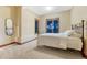 Cozy bedroom featuring natural light, neutral tones, and carpeted floors creating a comfortable living space at 2597 Oak Vista Ct, Castle Rock, CO 80104