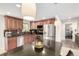 Open concept kitchen with stainless steel appliances, granite countertops, and spacious island at 7579 Jay Ct, Arvada, CO 80003