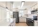 Stylish kitchen featuring stainless steel appliances, an island, and bright countertops at 1620 S Ivory Cir # C, Aurora, CO 80017