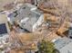 An aerial view shows this home's backyard, patio area, landscaping and privacy fence at 13277 Elizabeth St, Thornton, CO 80241