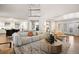Bright, open-concept living room with modern furnishings and hardwood floors at 1102 Buffalo Ridge Rd, Castle Pines, CO 80108
