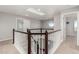 Bright upper landing with skylight and views to the entry below at 8184 S Ireland Way, Aurora, CO 80016