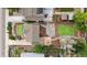Aerial view showcasing the home with its yard, landscaping, outdoor seating, and surrounding neighborhood at 116 N Gilbert St, Castle Rock, CO 80104