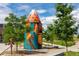 Community art installation with colorful sculpture and landscaping, a public space for residents to enjoy at 3285 Lawrence St, Denver, CO 80205