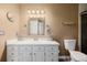 Small bathroom with single white vanity and standard toilet at 9275 Erminedale Dr, Lone Tree, CO 80124