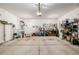 Organized garage with ample storage and workbench area at 1040 S Fulton Ave, Fort Lupton, CO 80621