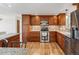 Well-equipped kitchen featuring modern stainless steel appliances, granite countertops, and wood cabinetry at 11600 W 31St Pl, Lakewood, CO 80215