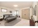 Staged bedroom features modern decor, and a double closet at 789 Zamia Ave, Boulder, CO 80304