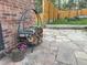 Exterior stone patio featuring a stack of wood at 34480 County Road 17, Elizabeth, CO 80107
